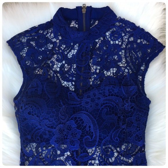 B. Darlin Royal Blue Lace Dress - Picture 4 of 7